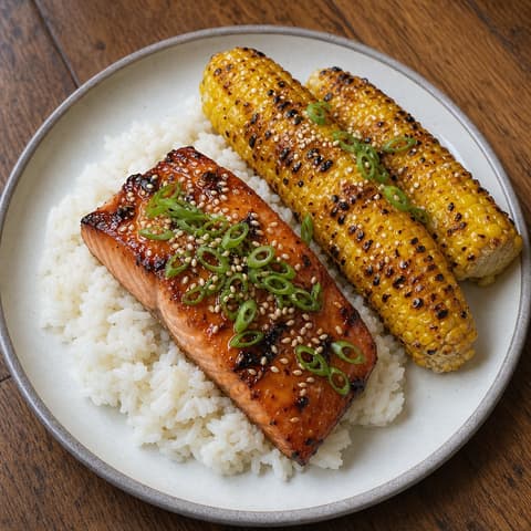 Miso-Glazed Coho & Corn