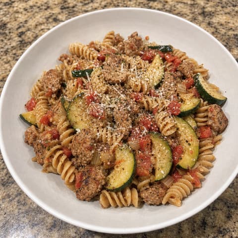 Tuscan Sausage & Summer Zucchini Rotini