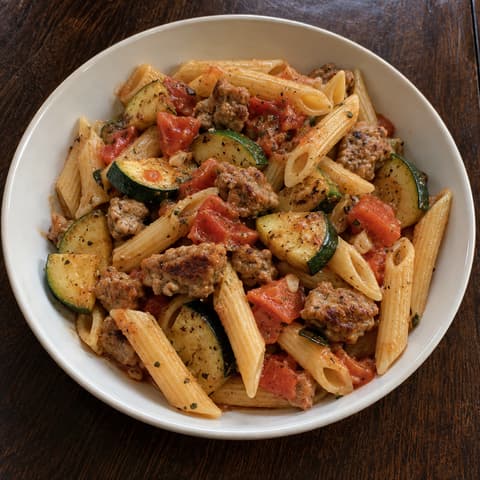 Herbed Sausage & Zucchini Penne