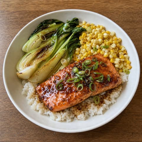 Ginger-Soy Coho Rice Bowls