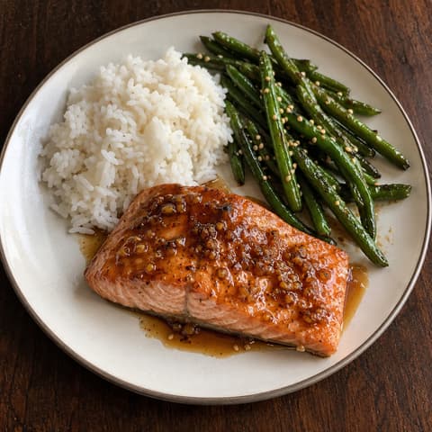 Ginger-Soy Coho with Sesame Green Beans