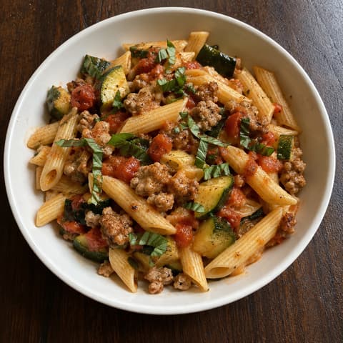 Penne with Chicken Sausage & Zucchini