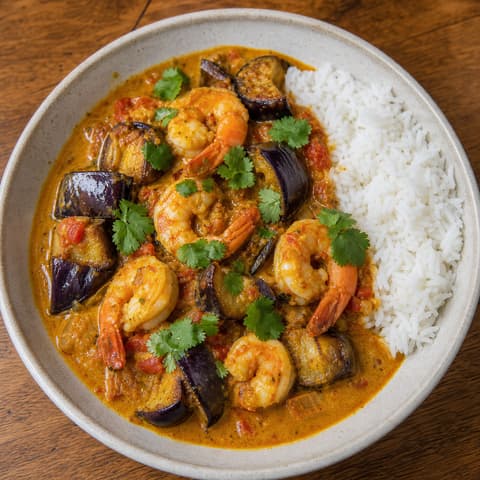 Burmese Shrimp-Eggplant Curry