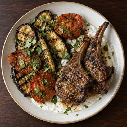 Persian-Spiced Lamb with Grilled Eggplant