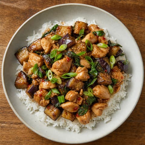 Malaysian Basil Chicken & Eggplant