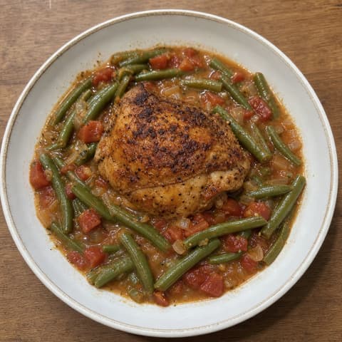 Southern Smothered Chicken & Green Beans