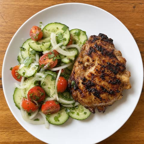 Vietnamese Grilled Chicken with Cucumber Salad