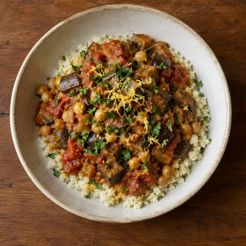 Harissa Chickpea-Eggplant Stew