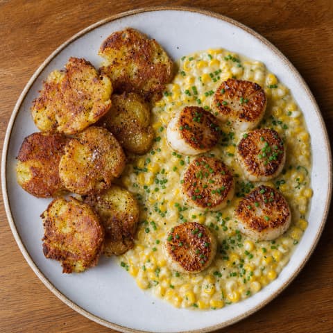 Seared Scallops with Corn Beurre Blanc