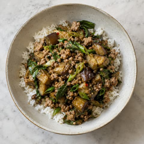 Thai Basil Chicken & Eggplant Stir-Fry