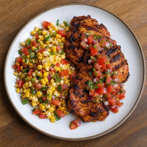 Grilled Achiote Chicken with Charred Corn