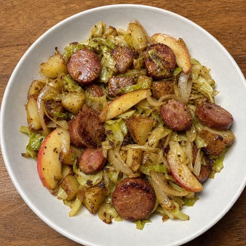 Polish Sausage-Cabbage Skillet