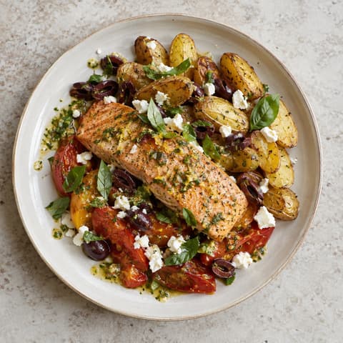 Greek King Salmon with Heirloom Tomatoes