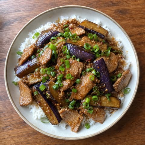 Chinese Pork & Eggplant Stir-Fry