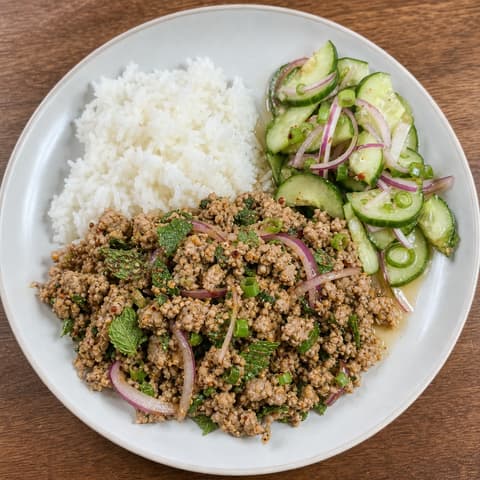 Isan Pork Larb with Cucumber