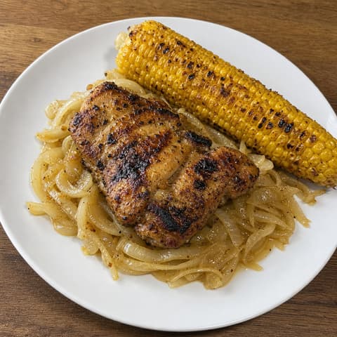 Grilled Chicken Yassa with Sweet Corn