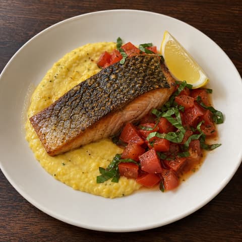 Crispy Coho with Sweet Corn Purée