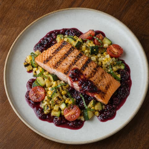 Grilled Coho with Blackberry Gastrique