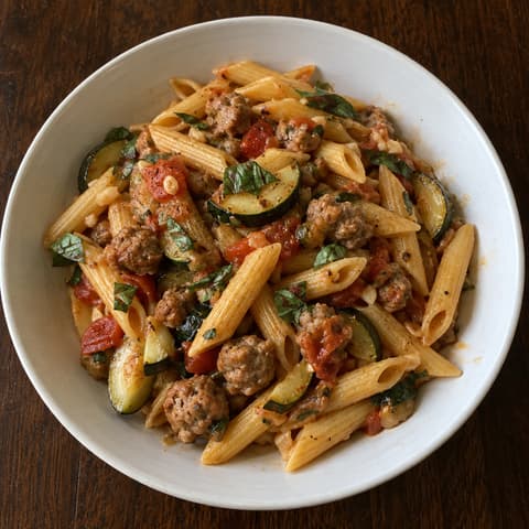 One-Pot Sausage & Zucchini Penne