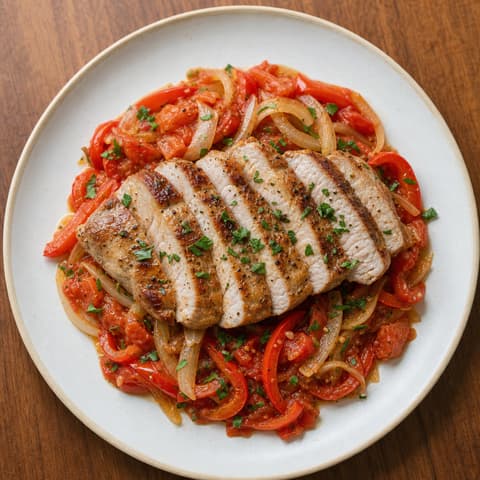 Basque Pork with Summer Pipérade