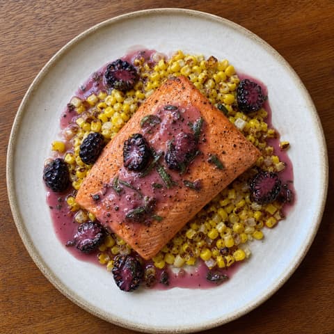 Coho Salmon with Blackberry Beurre Blanc