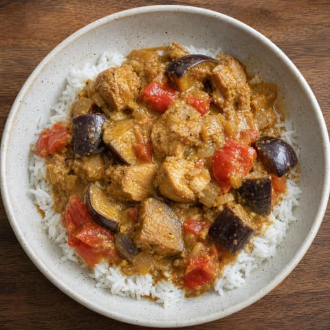 Sri Lankan Chicken-Eggplant Curry