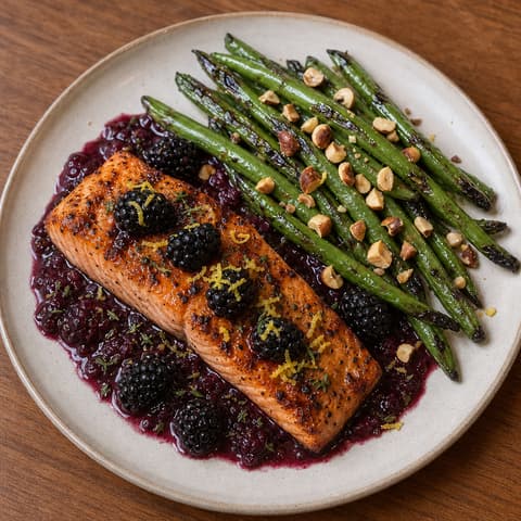 Grilled Coho with Blackberry Glaze