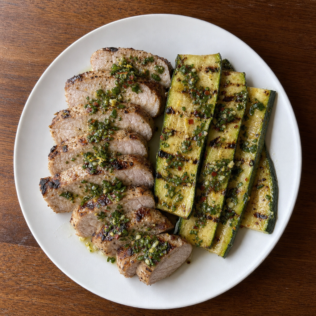 Italian Grilled Pork & Zucchini