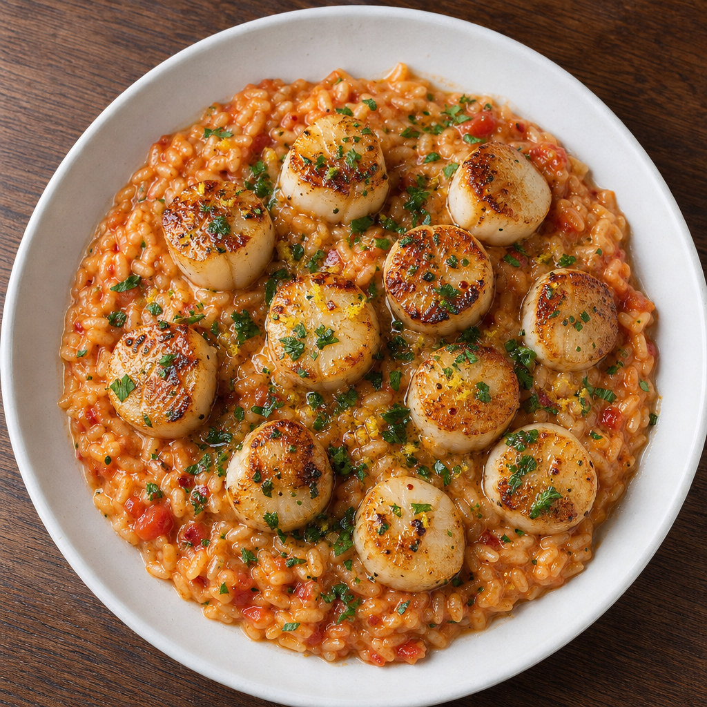 Spanish Scallops with Tomato Rice