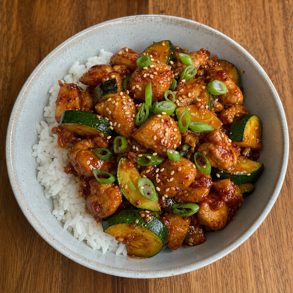 Gochujang Chicken and Zucchini Bowls
