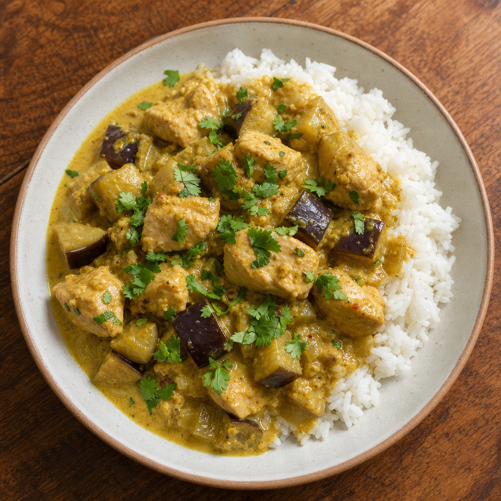Malaysian Coconut Chicken & Eggplant Curry
