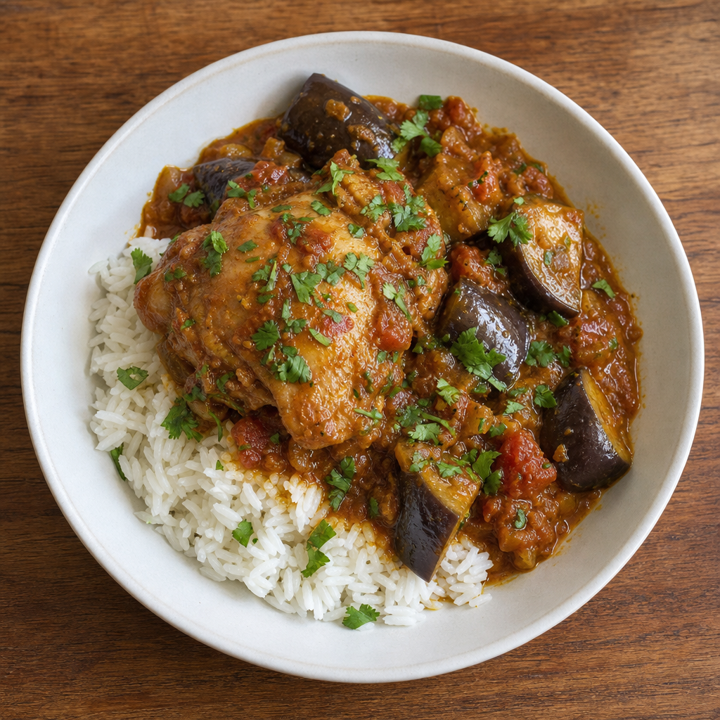 Burmese Eggplant Chicken Curry