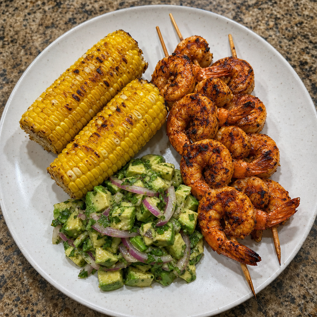 Yucatecan Achiote Shrimp & Corn