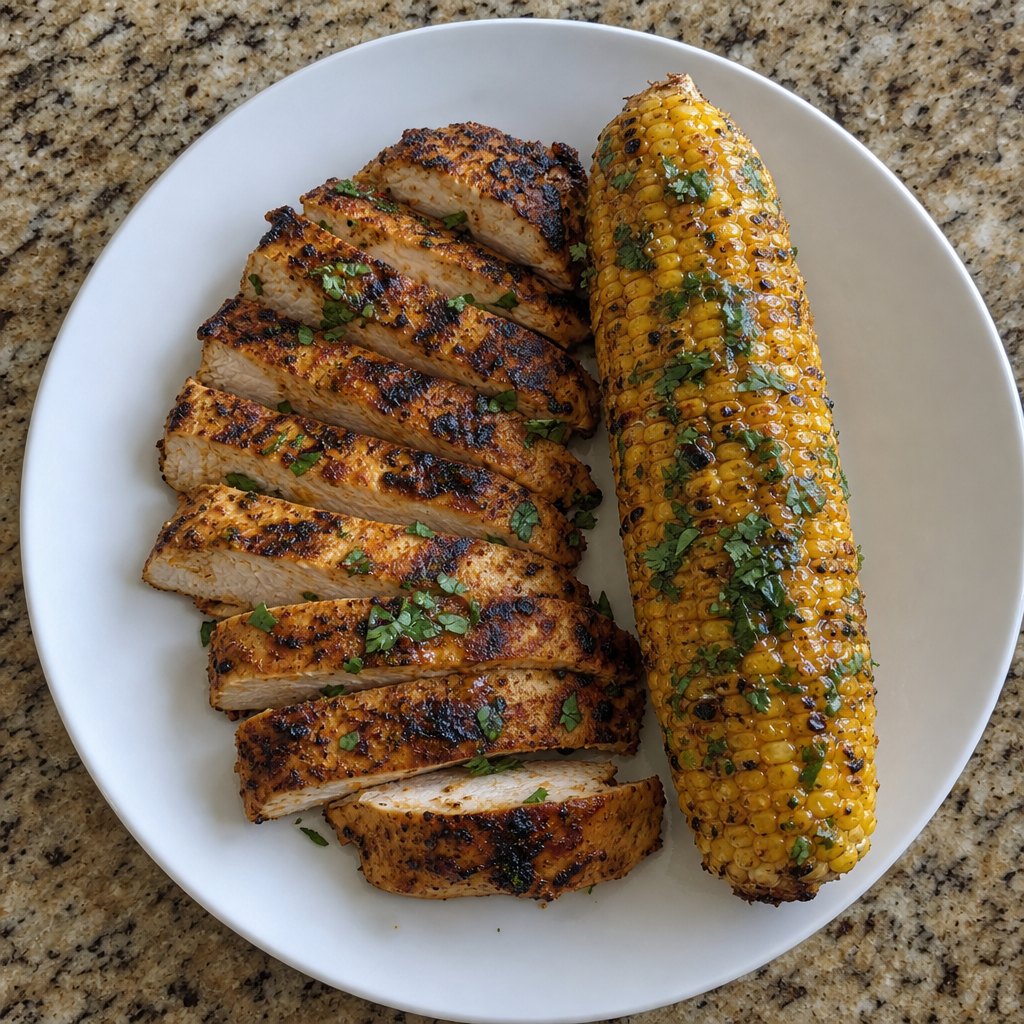 Grilled Indian Chicken & Masala Corn