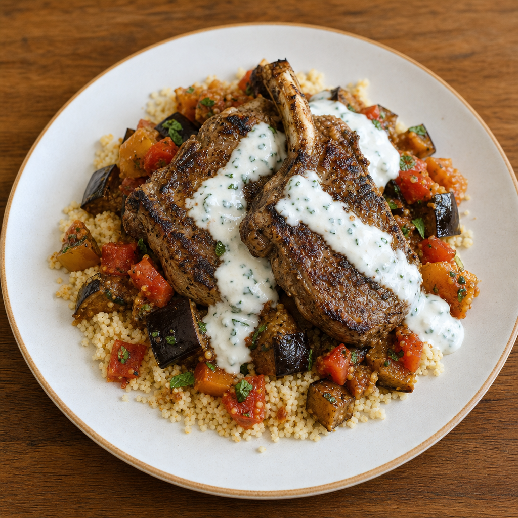 Moroccan Lamb with Silky Eggplant Couscous