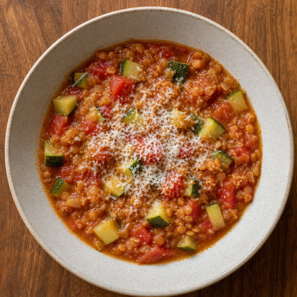 Tuscan Red Lentil & Zucchini Stew