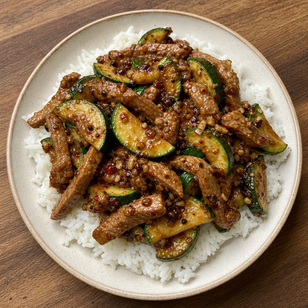 Sichuan Pork and Zucchini Stir-Fry