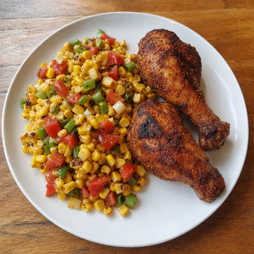 Smoky Chicken with Charred Corn