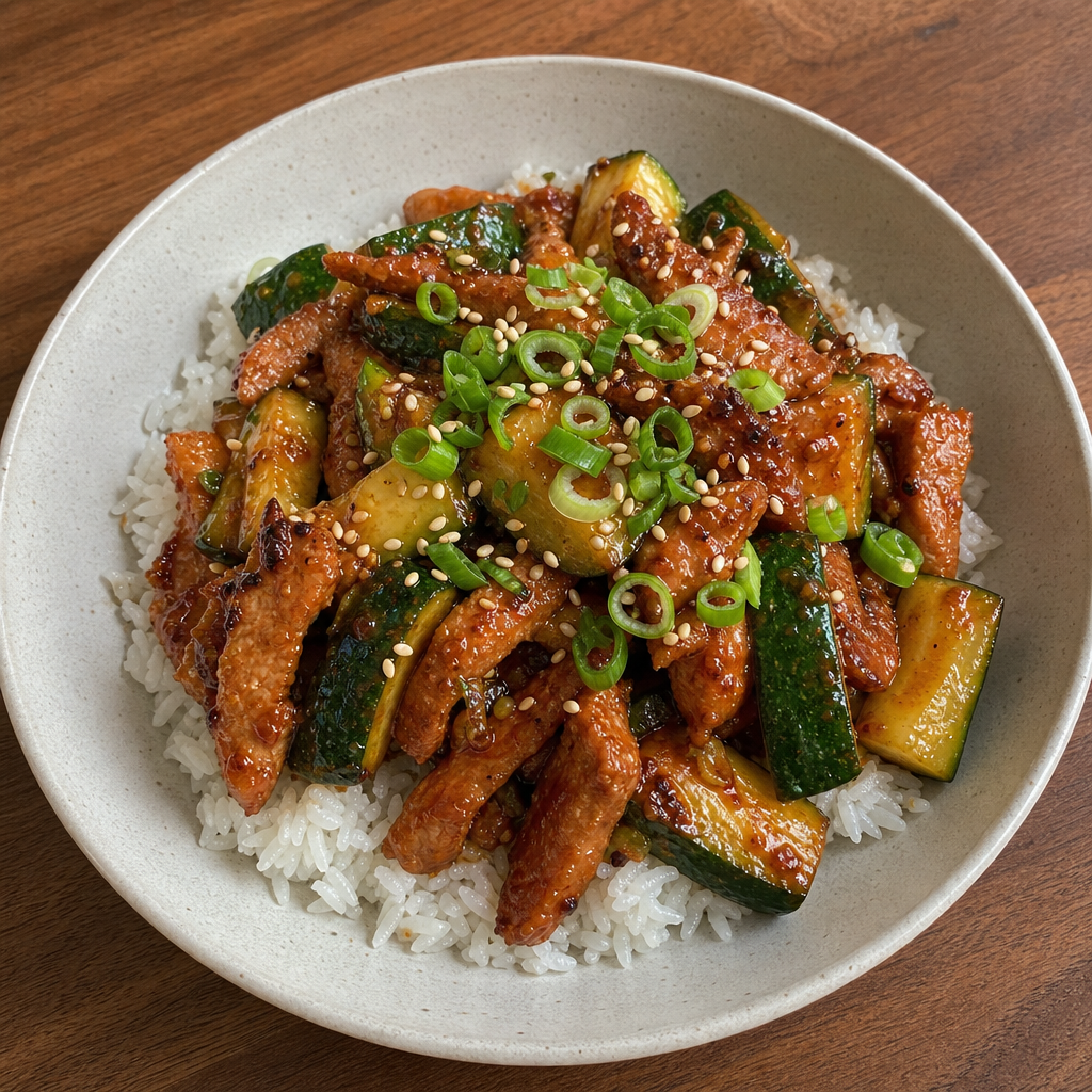 Gochujang Pork & Zucchini Bowls