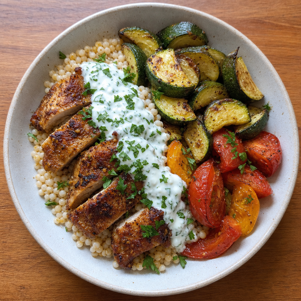 Lebanese Chicken & Zucchini Couscous