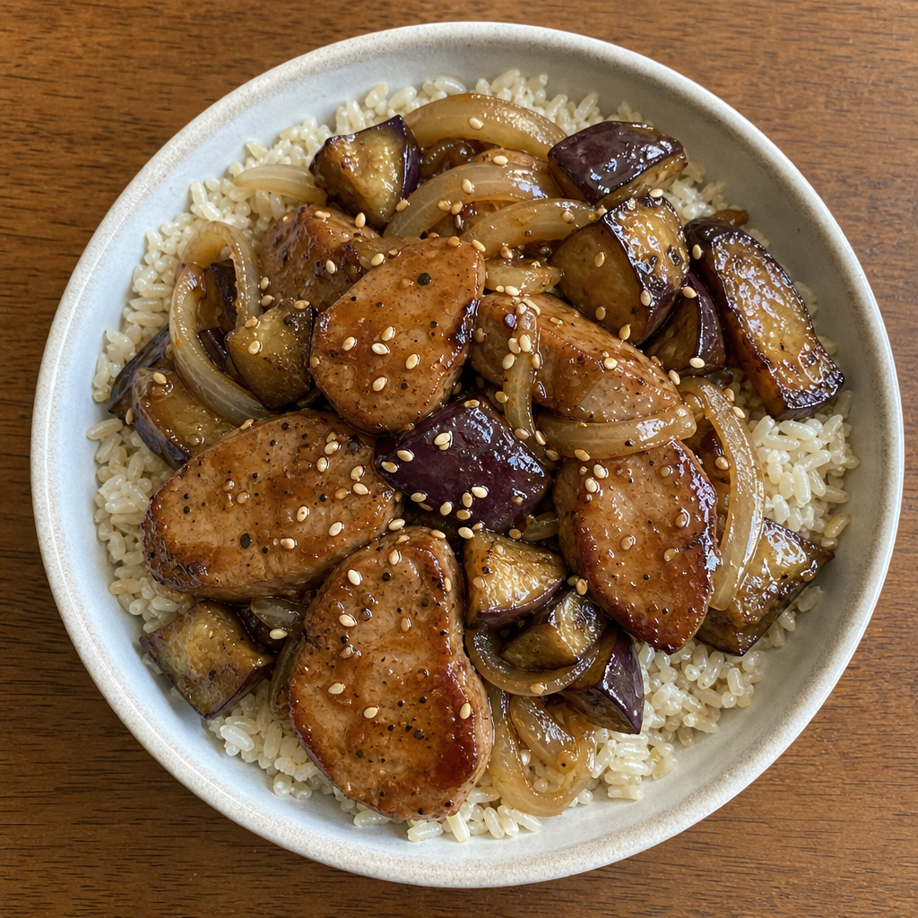 Miso Pork with Silky Eggplant