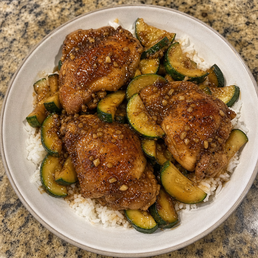 Chicken and Zucchini Adobo