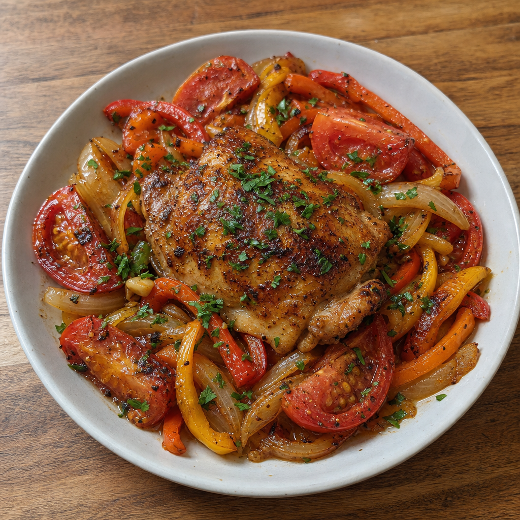 Basque-Style Chicken with Roasted Piperade