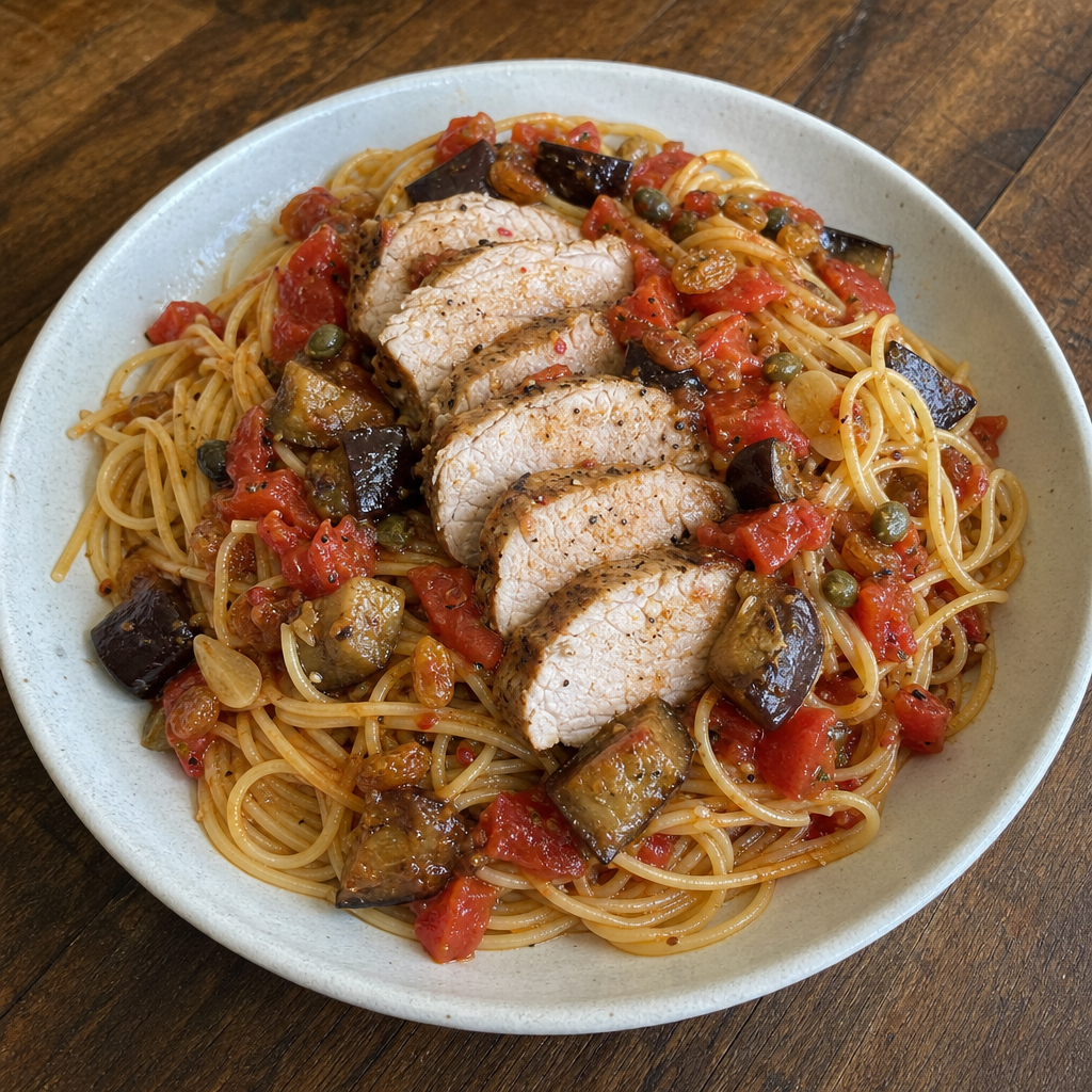 Sicilian Pork & Tomato Spaghetti