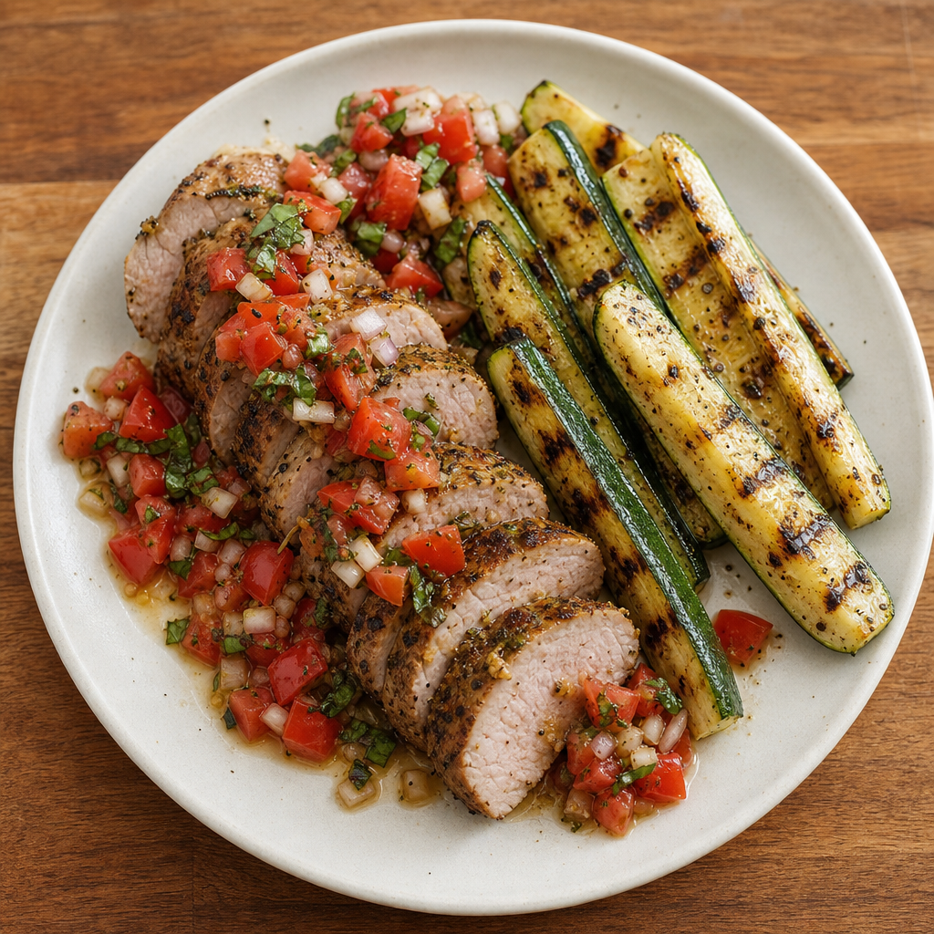 Tuscan Grilled Pork & Zucchini