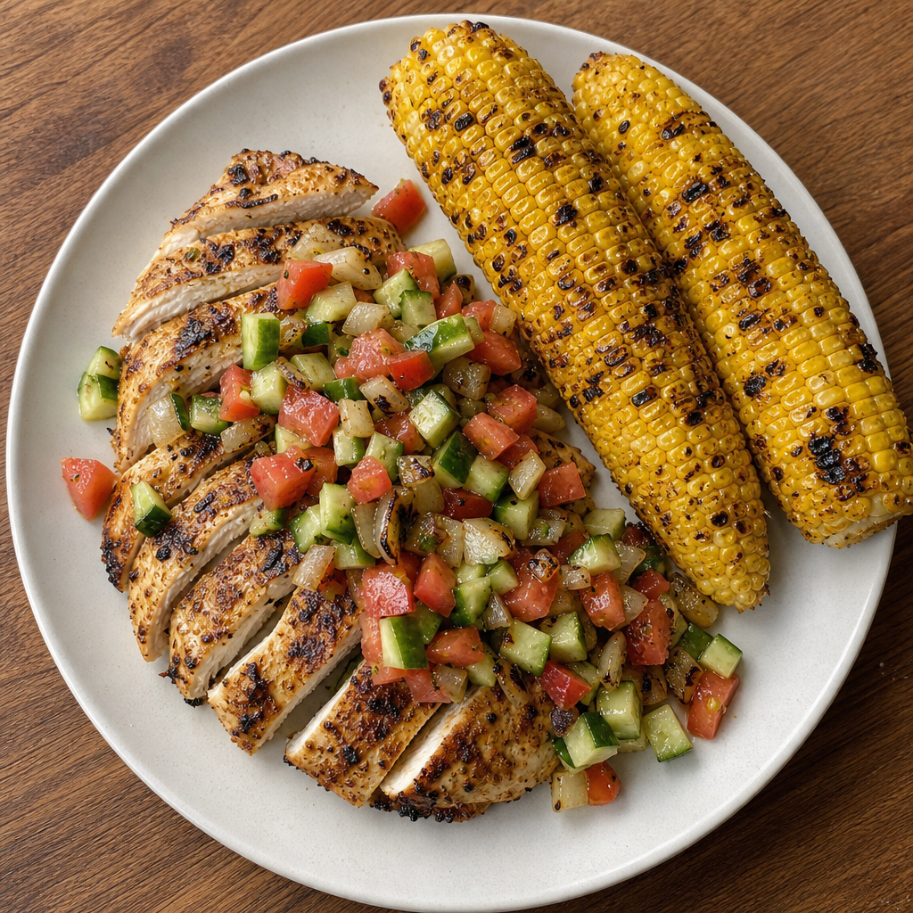 Grilled Yassa Chicken & Corn