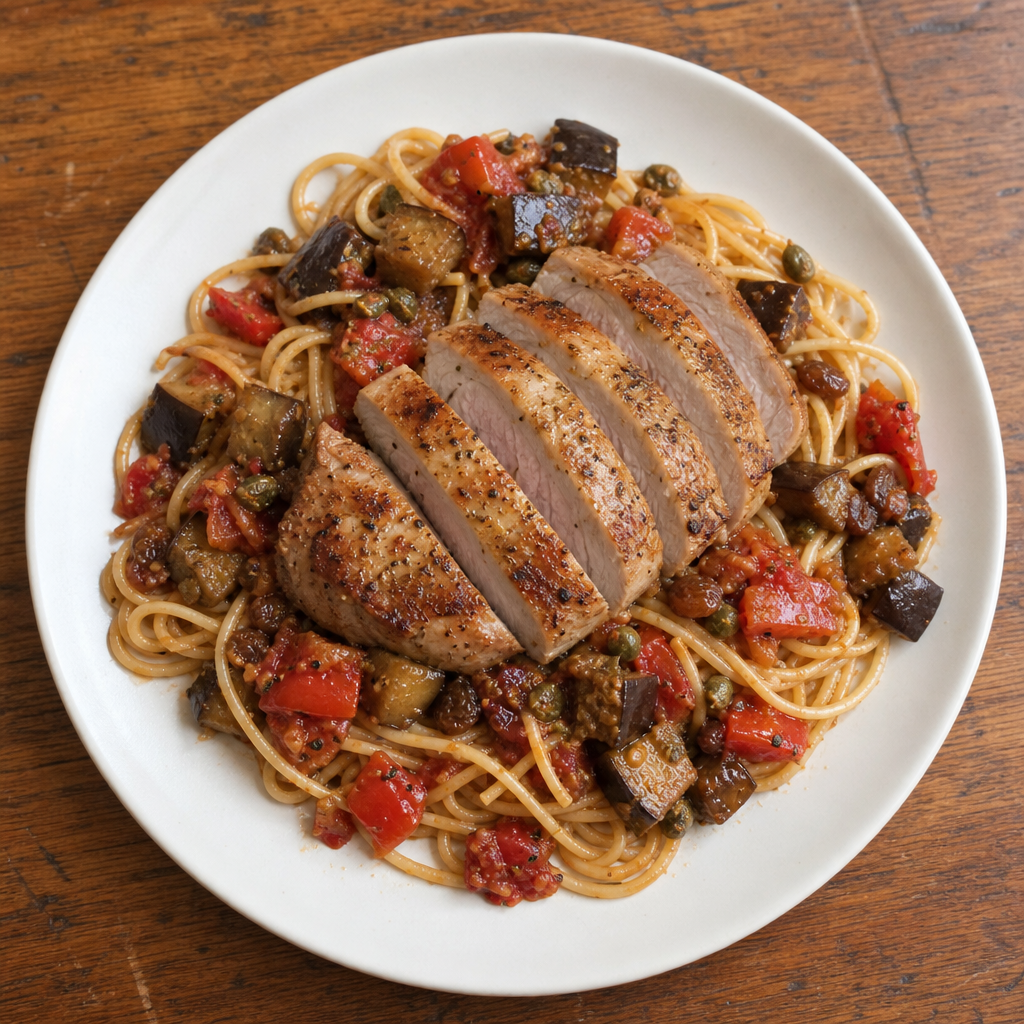 Sicilian Pork & Eggplant Spaghetti