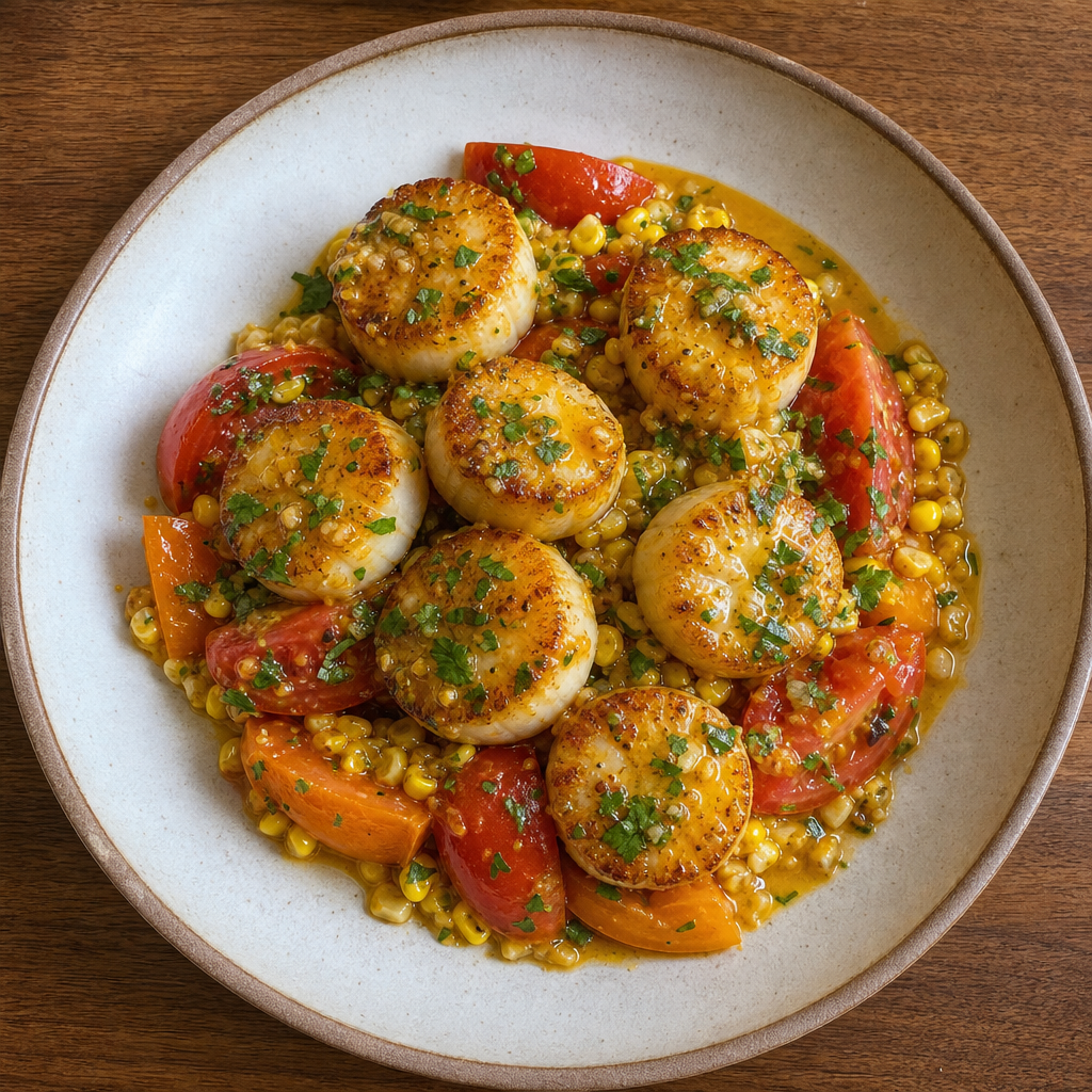 Peruvian Scallops with Ají-Lime Butter