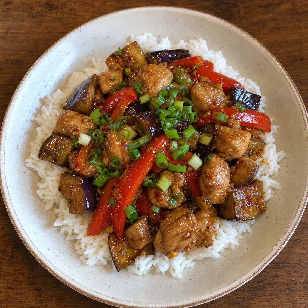 Sambal Chicken and Eggplant