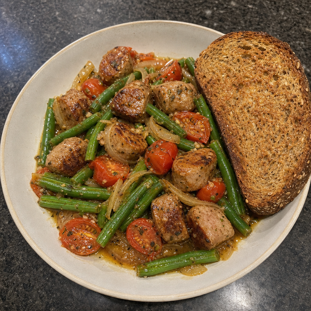 Tuscan Sausage & Green Bean Skillet